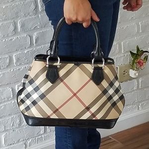 Burberry Nova Check Satchel Handbag